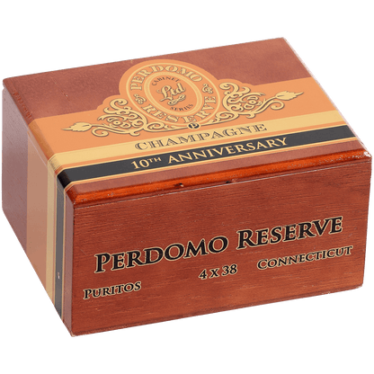 Perdomo 10Th Anniversary Champagne Puritos 50 Ct. Box 4.00X38