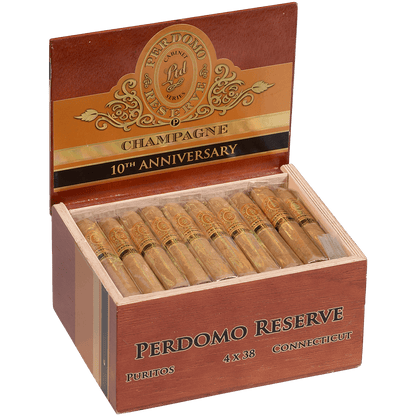 Perdomo 10Th Anniversary Champagne Puritos 50 Ct. Box 4.00X38