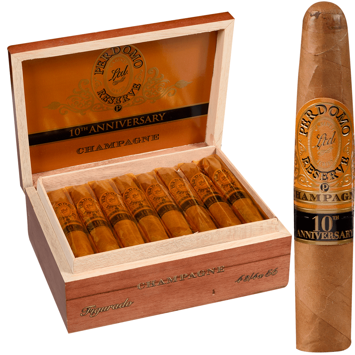 Perdomo 10Th Anniversary Champagne Epicure 25 Ct. Box 6.00X54