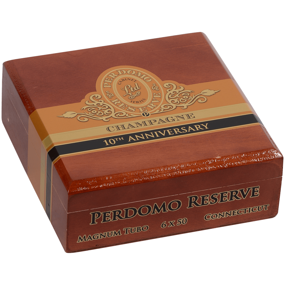 Perdomo 10Th Anniversary Champagne Magnum 50 Tubo 12 Ct. Box 6.00X50