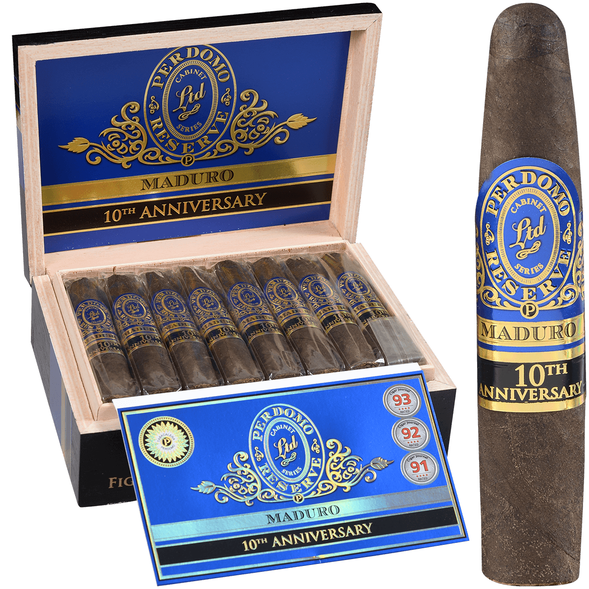 Perdomo Reserve 10Th Anniversay Maduro Figuardo 4.75 X 56 25 Ct. Box