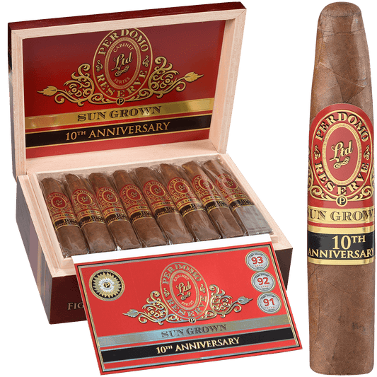 Perdomo Reserve 10Th Anniversary Sungrown Figuardo 4.75 X 56 25 Ct. Box