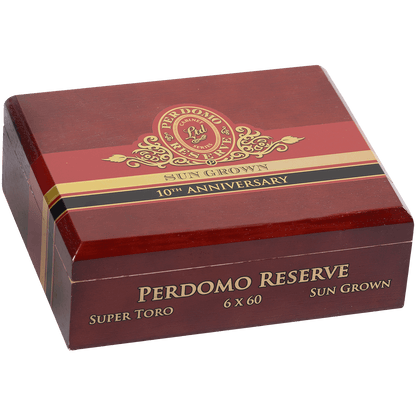 Perdomo Reserve 10Th Anniversary Sungrown Bxp Super Toro 6.00X60 25 Ct. Box