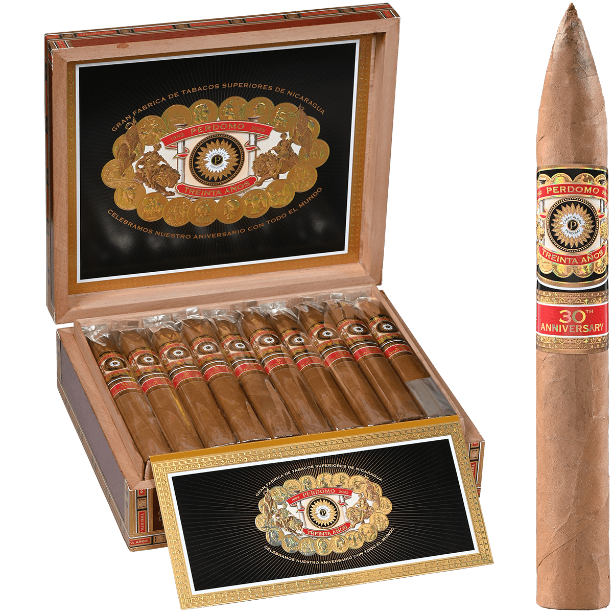 Perdomo 30Th Anniversary Connecticut Torpedo 30 Ct. Box 7.00X54