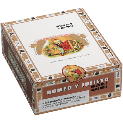 Romeo Y Julieta 1875 Deluxe #2 Glass Tubes Ems 10 Ct. Box 6.00X50