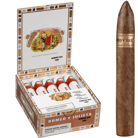 Romeo Y Julieta 1875 Numero Dos Tubos Ems 10 Ct. Box 6.12X52