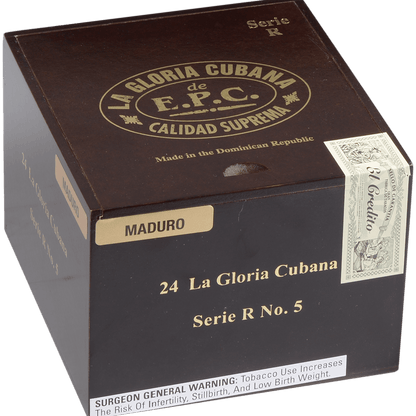 La Gloria Cubana Serie R No. 5 Maduro 24 Ct. Box 5.50X54