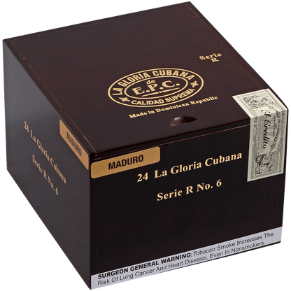 La Gloria Cubana Serie R No. 6 Maduro 24 Ct. Box 5.88X60