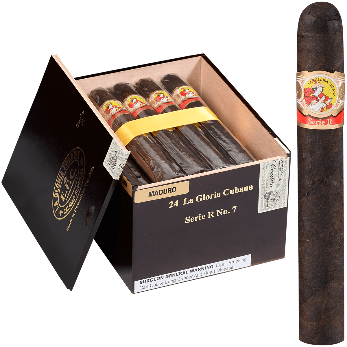 La Gloria Cubana Serie R No. 7 Maduro 24 Ct. Box 7.00X59