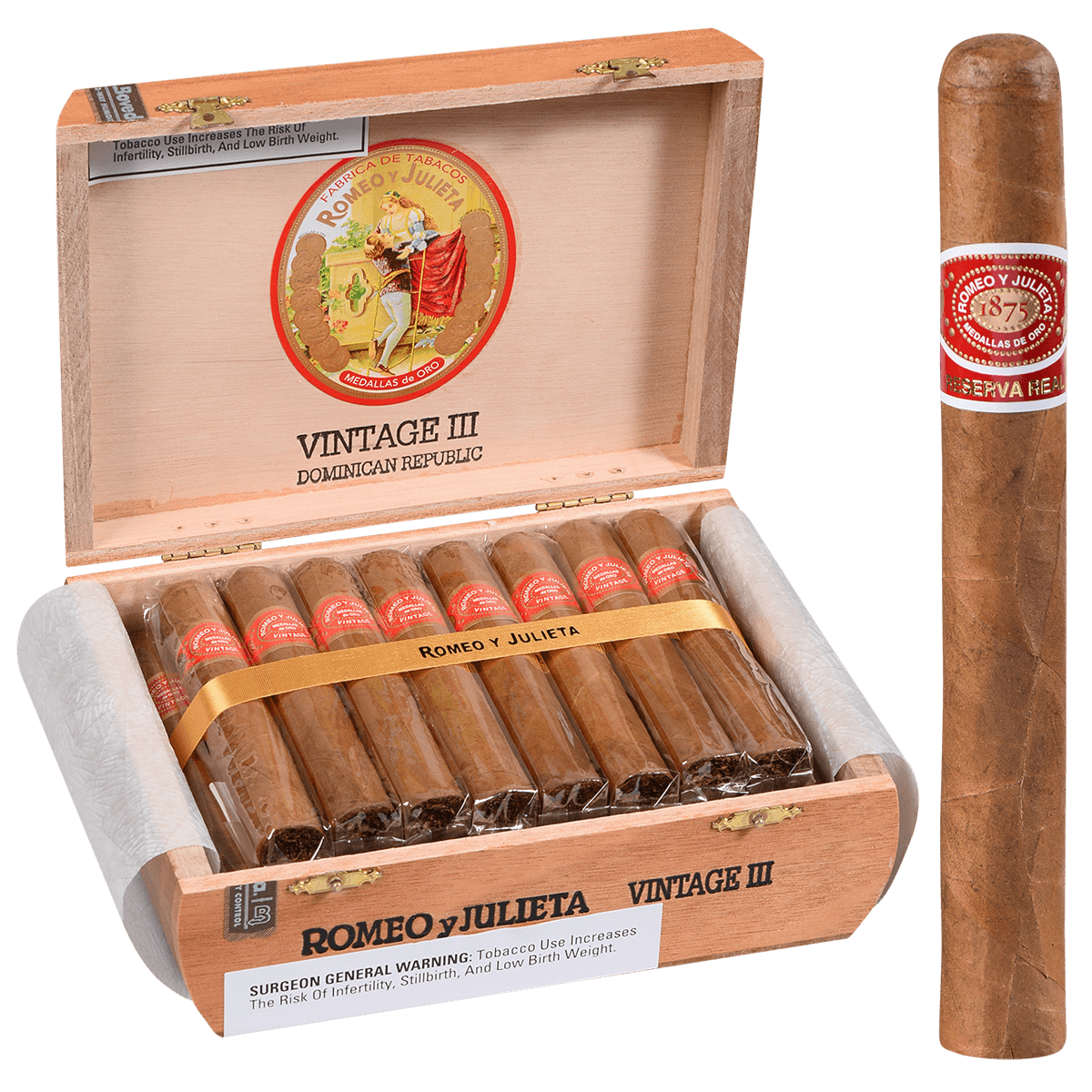 Romeo Y Julieta Vintage #3 Natural 25 Ct. Box 5.00X50