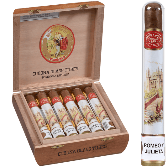 Romeo Y Julieta Vintage Corona Glass Tube 12 Ct. Box 5.50X44
