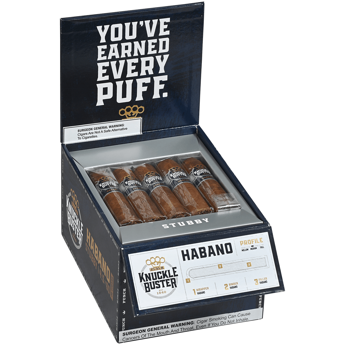 PUNCH KNUCKLE BUSTER HABANO STUBBY 4.25x60 20 CT. BOX