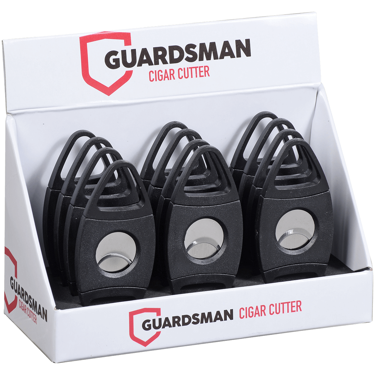 Guardsman 50 Gauge Cigar Double Blade Cutter Black 12Ct. Display