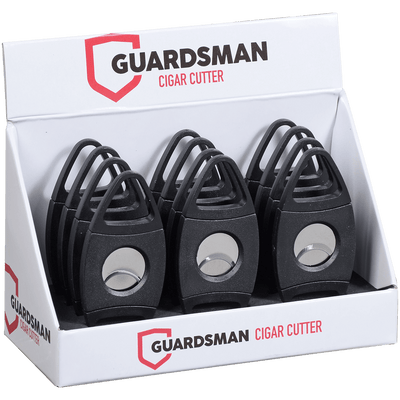 Guardsman 50 Gauge Cigar Double Blade Cutter Black 12Ct. Display