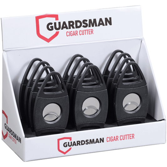 Guardsman 50 Gauge Cigar Double Blade Cutter Black 12Ct. Display