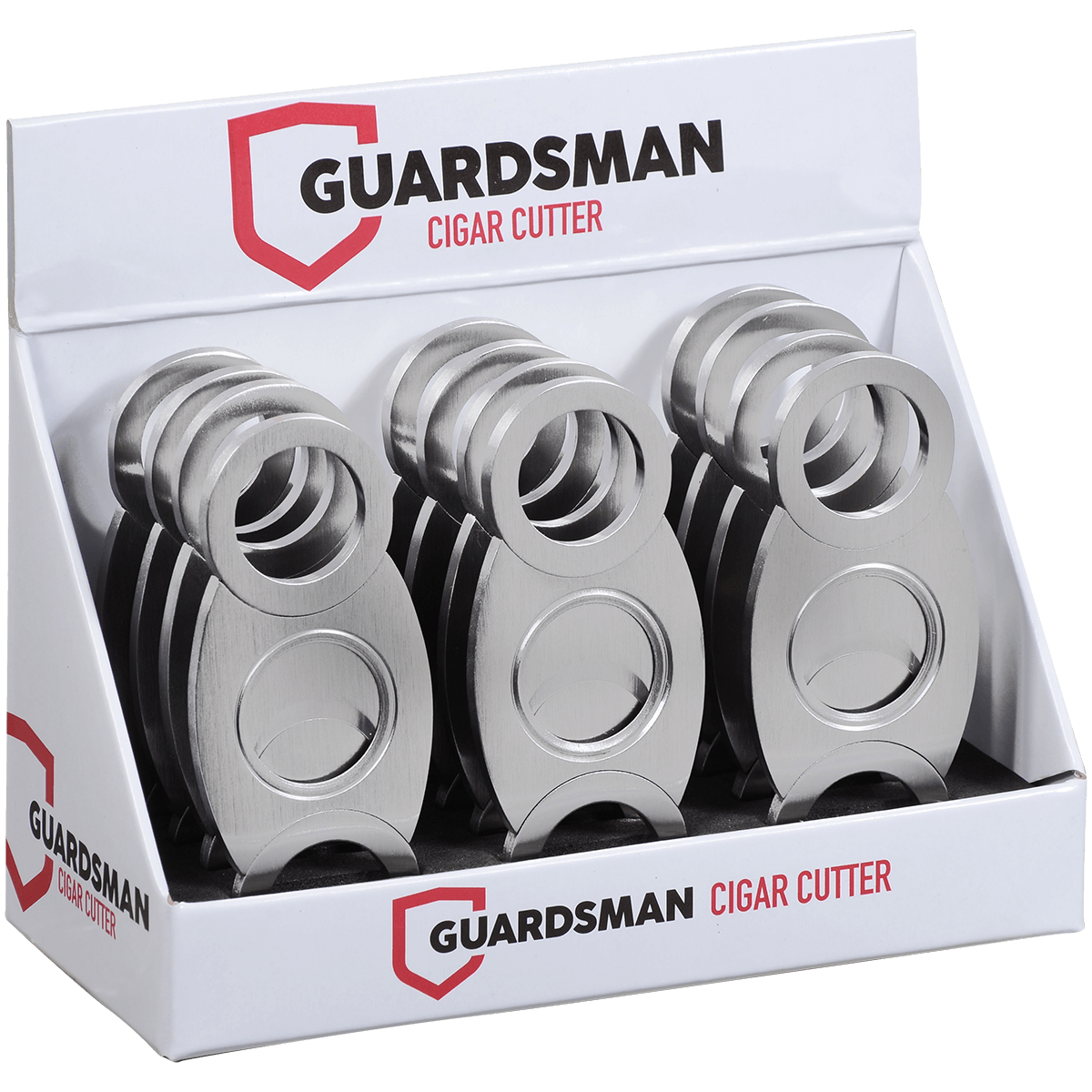 Guardsman 54 Gauge Cigar Cutter Double Blade Cutter Stainless Steel 12 Ct. Display