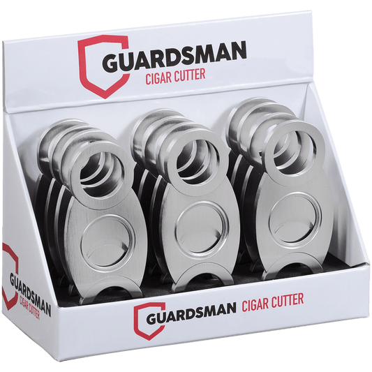Guardsman 54 Gauge Cigar Cutter Double Blade Cutter Stainless Steel 12 Ct. Display