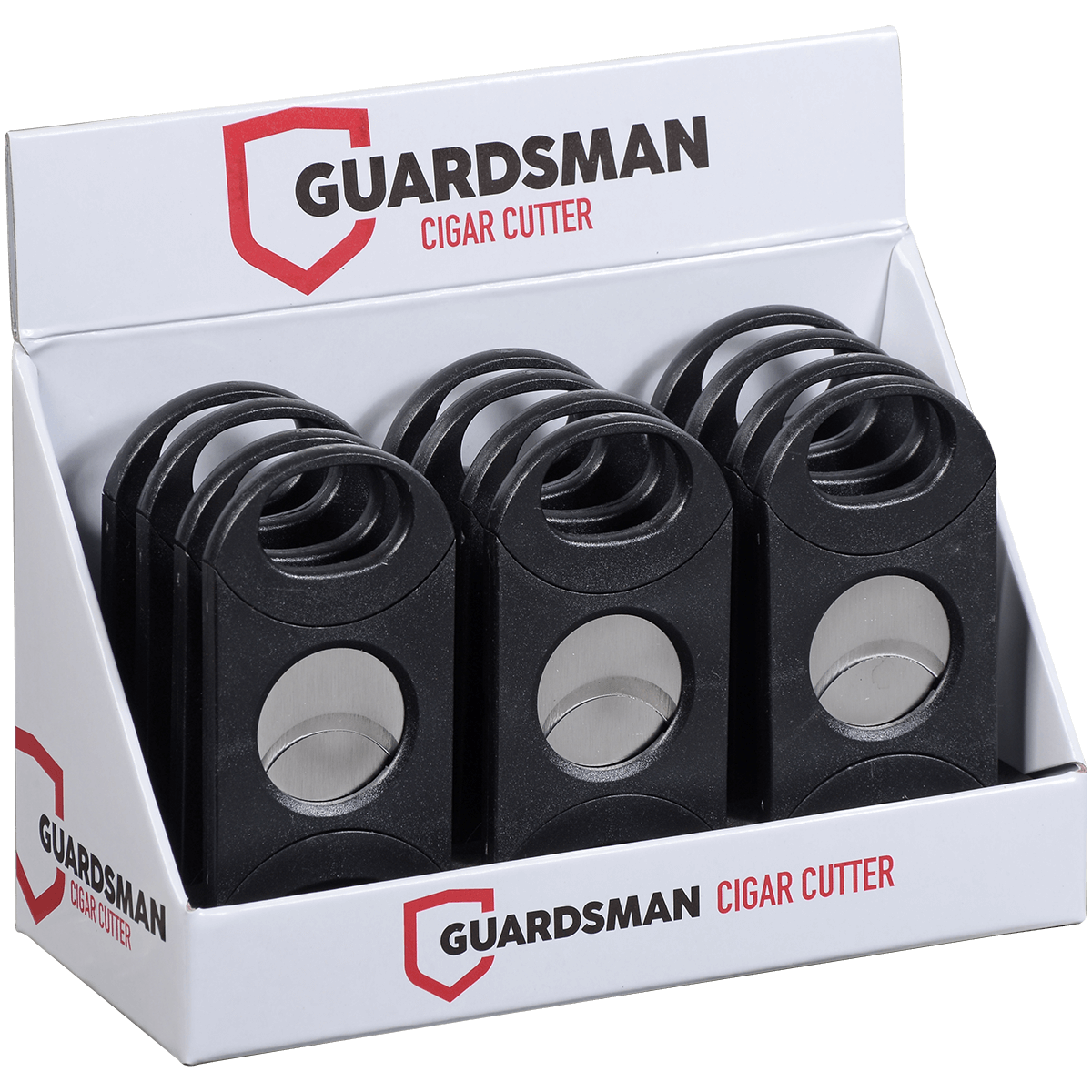 Guardsman 64 Gauge Double Cutter Cigar Cutter Black 12 Ct. Display