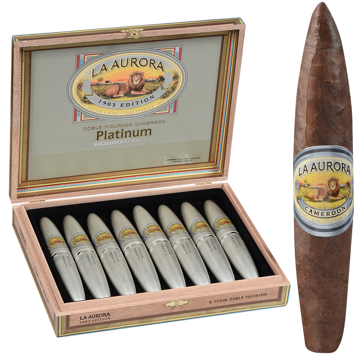 La Aurora Preferidos Platinum Tube 8Ct Box 5X54