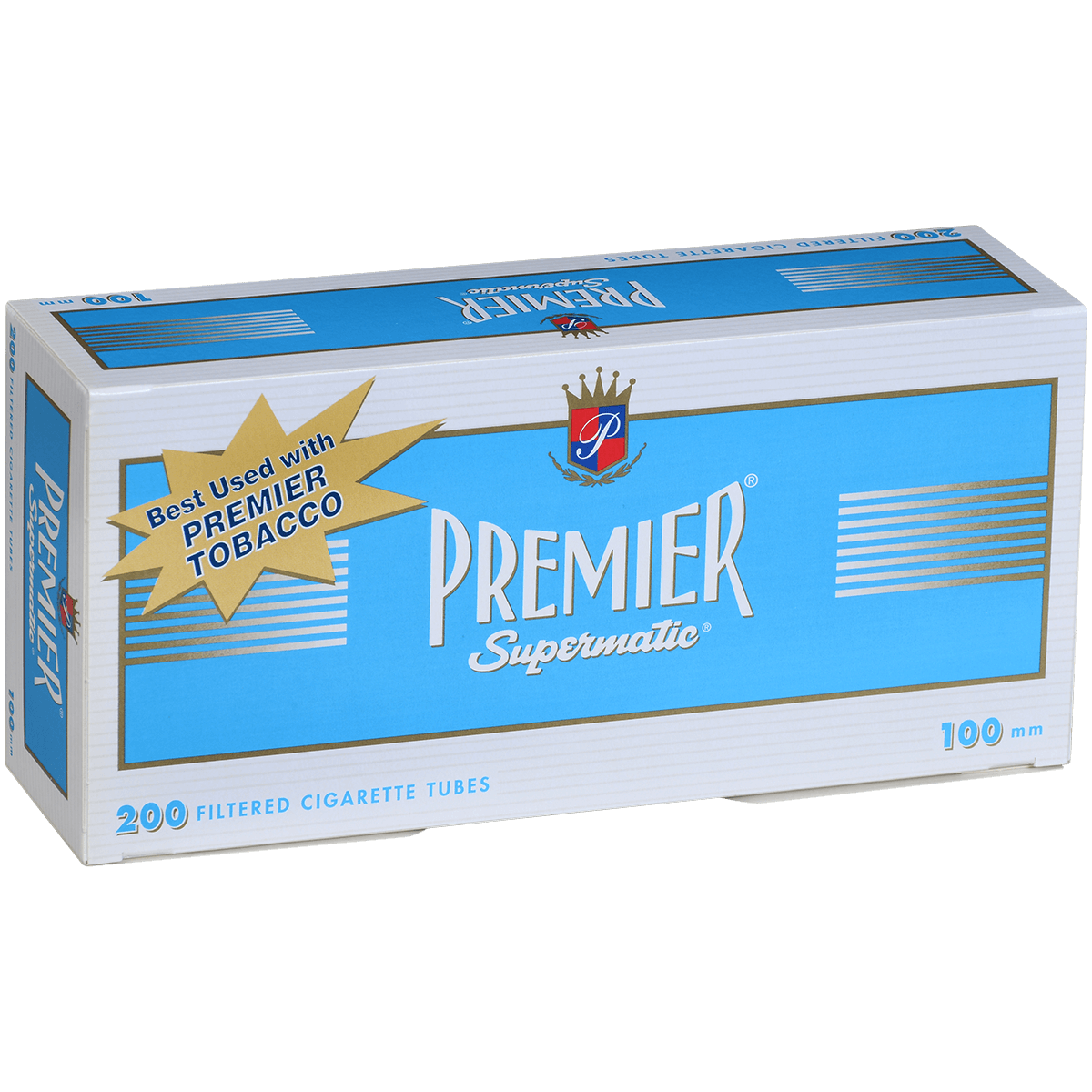 Cigarette Tubes Premier 100Mm Blue 200 Ct. Box