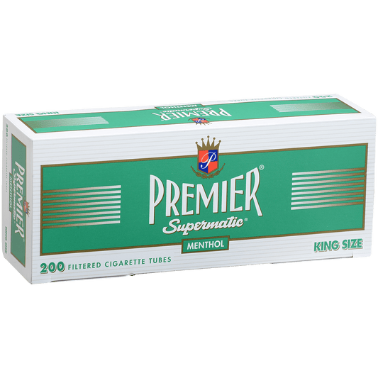 Cigarette Tubes Premier King Size Menthol 200 Ct. Box