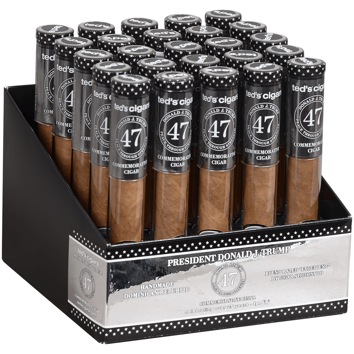The Presidential Cigar (Trump Inauguration) By Ted'S Cigars Glass Tubes 25 Ct. 6.00X50