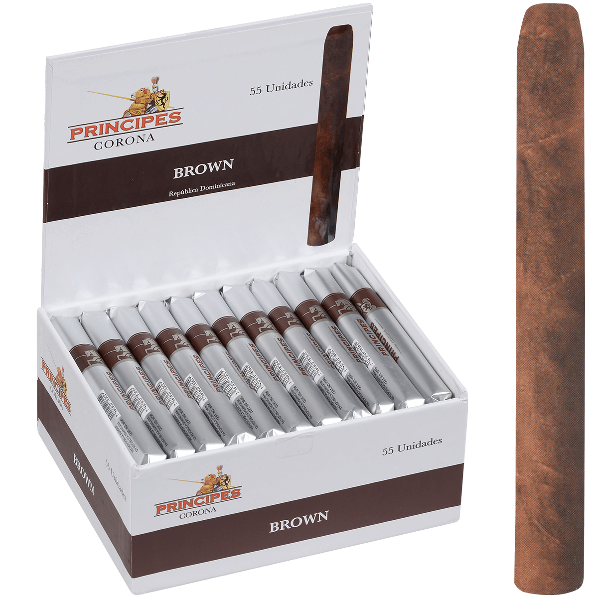 Principes Brown Corona 55 Ct Box 5X38