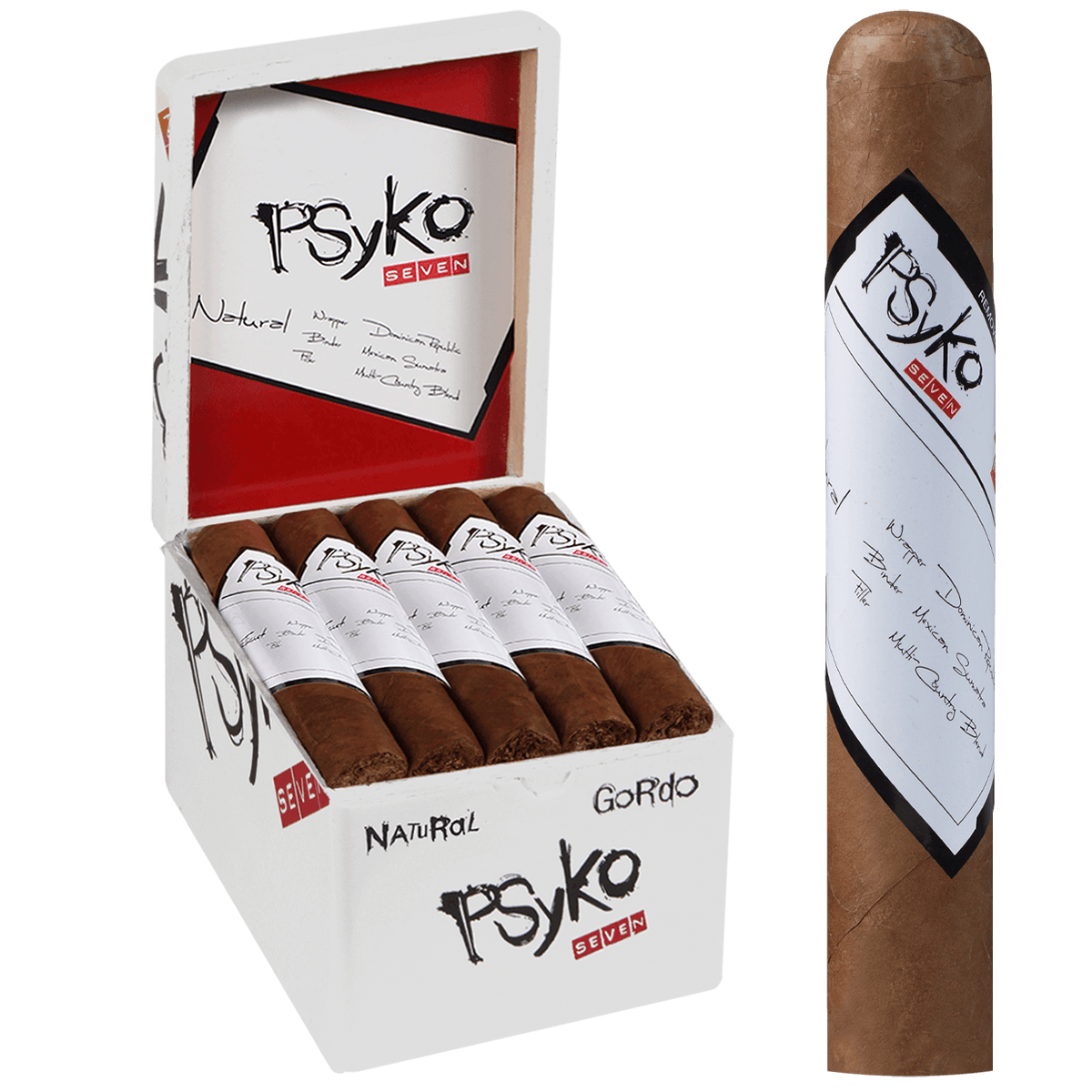 Psyko 7 Natural Gordo 20 Ct. Box 6.00X60