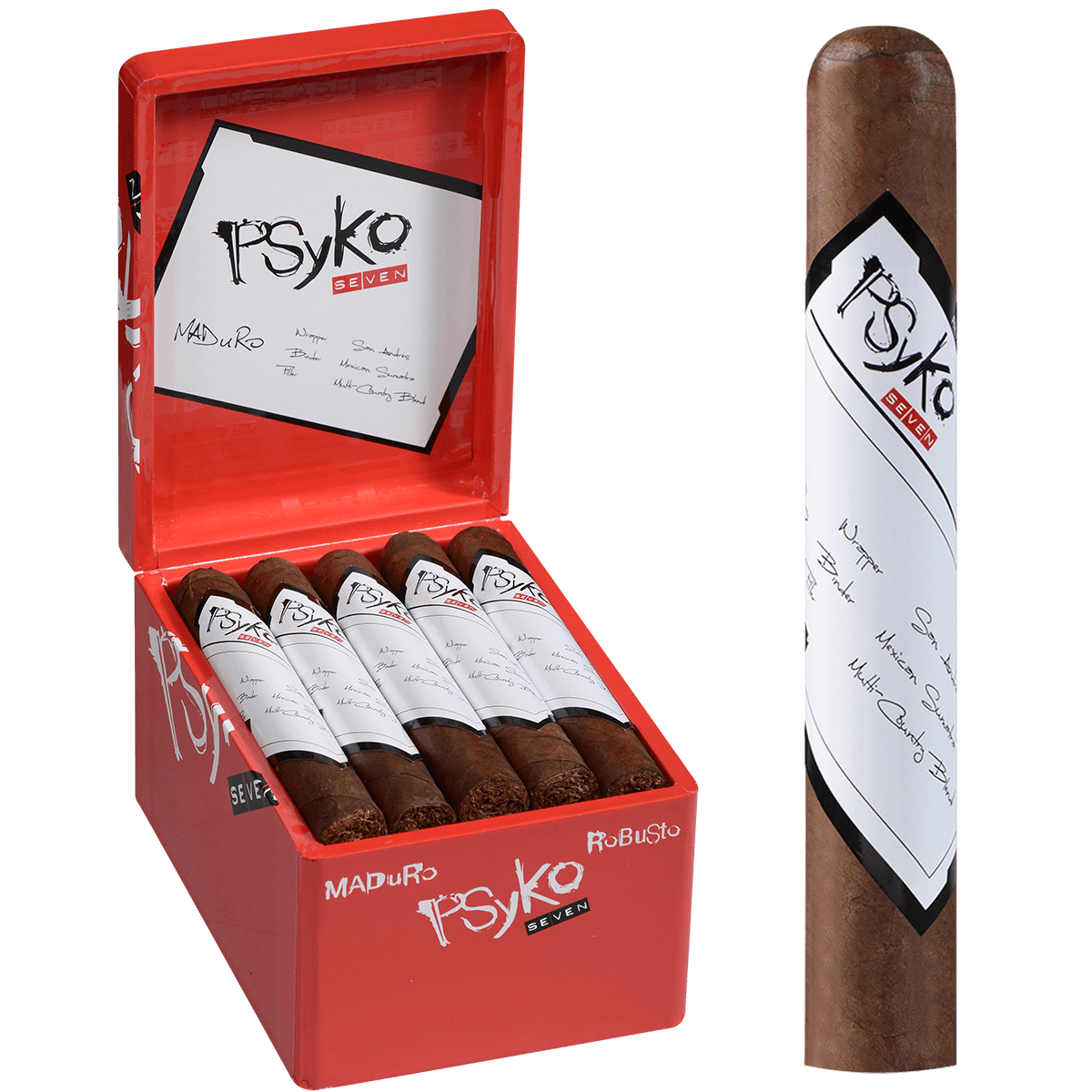Psyko 7 Maduro Robusto 20 Ct. Box 5.50X50