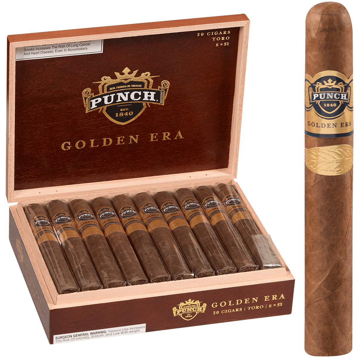 Punch Golden Era Toro 20 Ct. Box 6.00X52