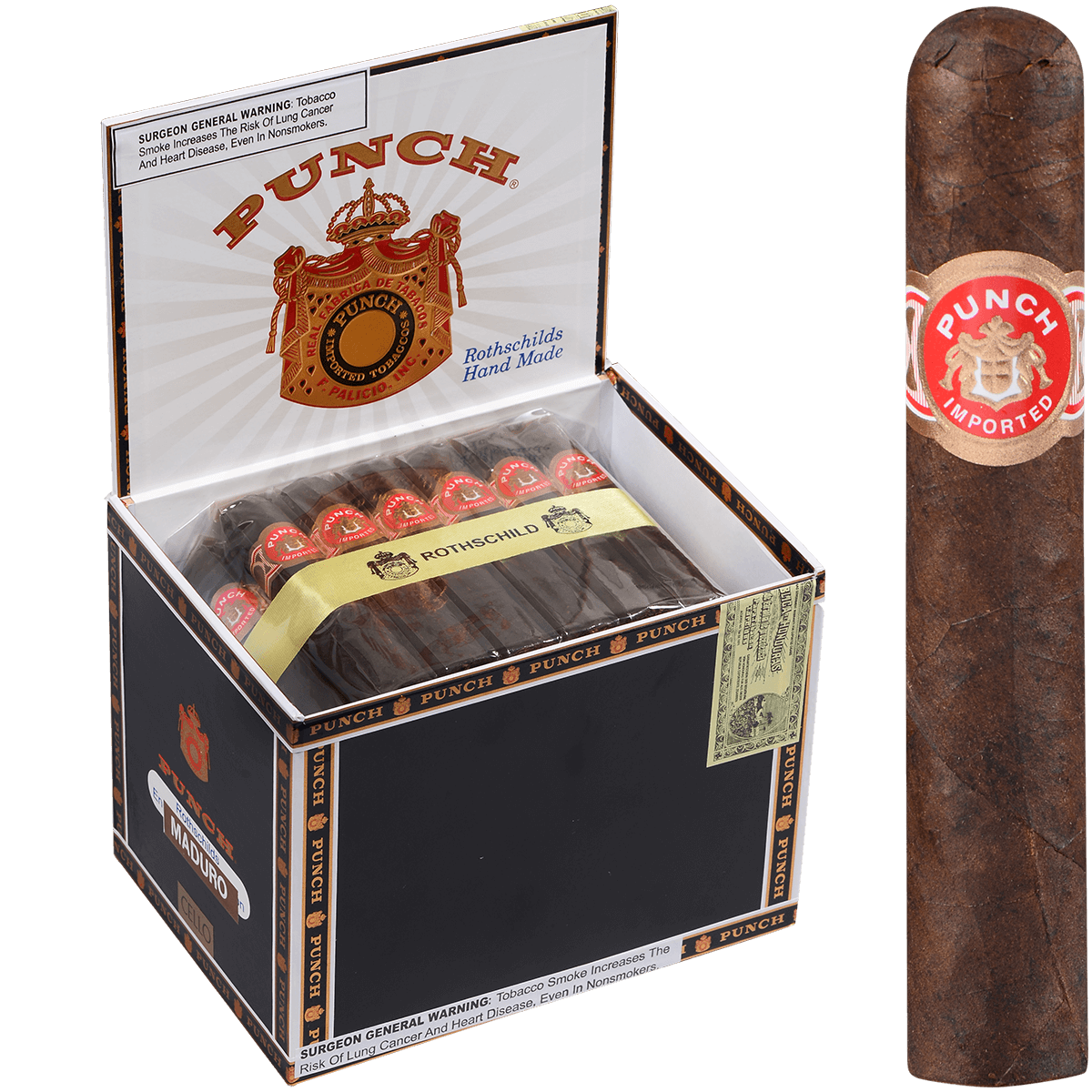 Punch Rothschilds Maduro/Maduro Cello 50 Ct. Box 4.50X50