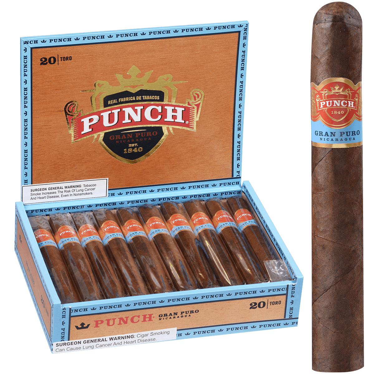 Punch Gran Puro Nicaragua Toro 20 Ct. Box 6.00X54