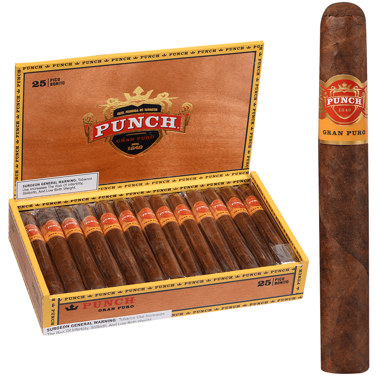 Punch Gran Puro Pico Bonito 25 Ct. Box 6.00X50