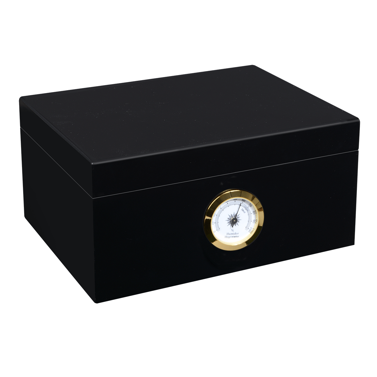 Humidor Rembrandt Black 50 Cigar Ct 10 1 2" W X 8 1 2" D X 4 1 2" H