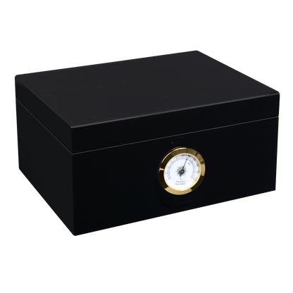 Humidor Rembrandt Black 50 Cigar Ct 10 1 2" W X 8 1 2" D X 4 1 2" H