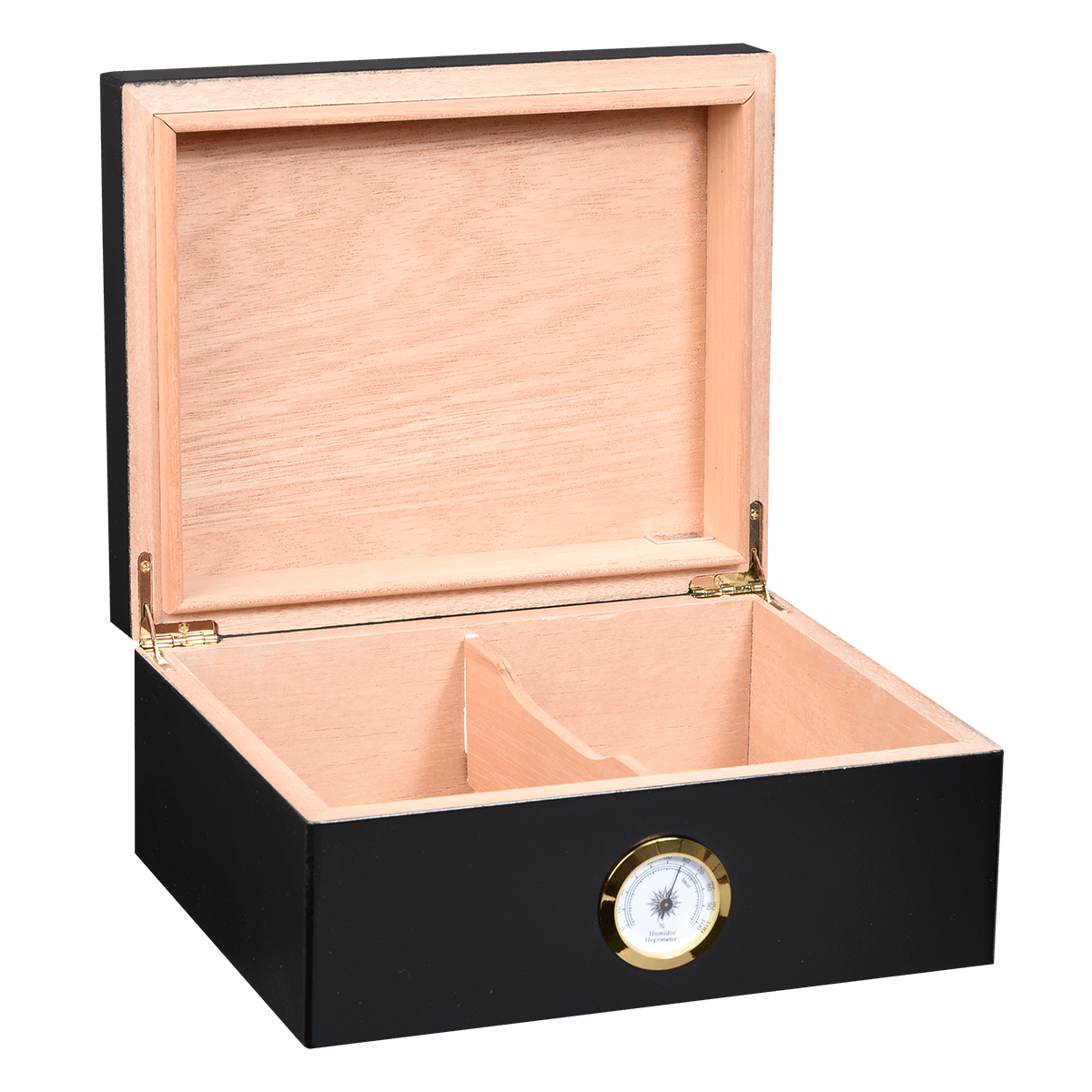 Humidor Rembrandt Black 50 Cigar Ct 10 1 2" W X 8 1 2" D X 4 1 2" H