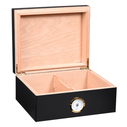 Humidor Rembrandt Black 50 Cigar Ct 10 1 2" W X 8 1 2" D X 4 1 2" H