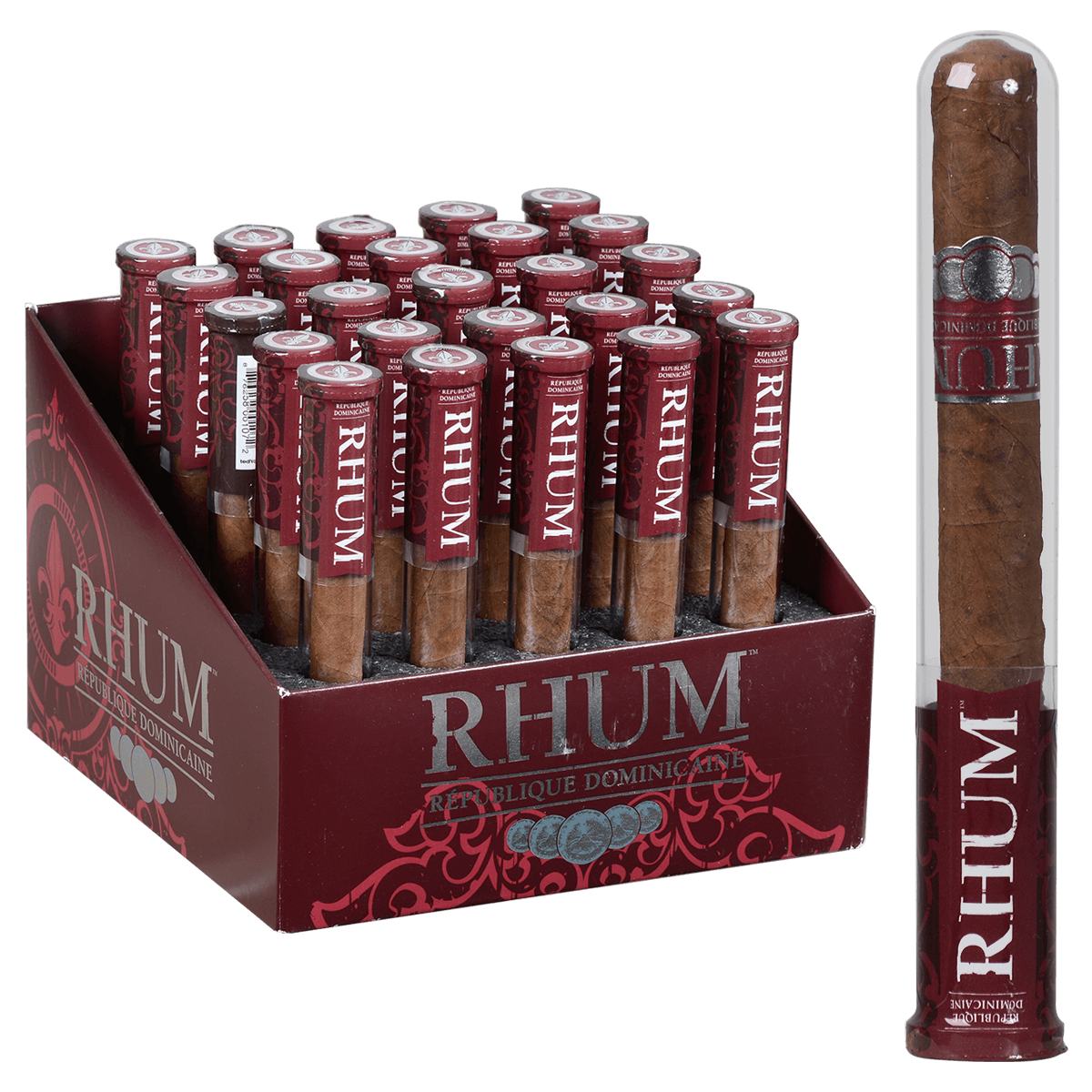 Rhum 538 Glass Tubes 25 Ct. Upright Display 5.00X38