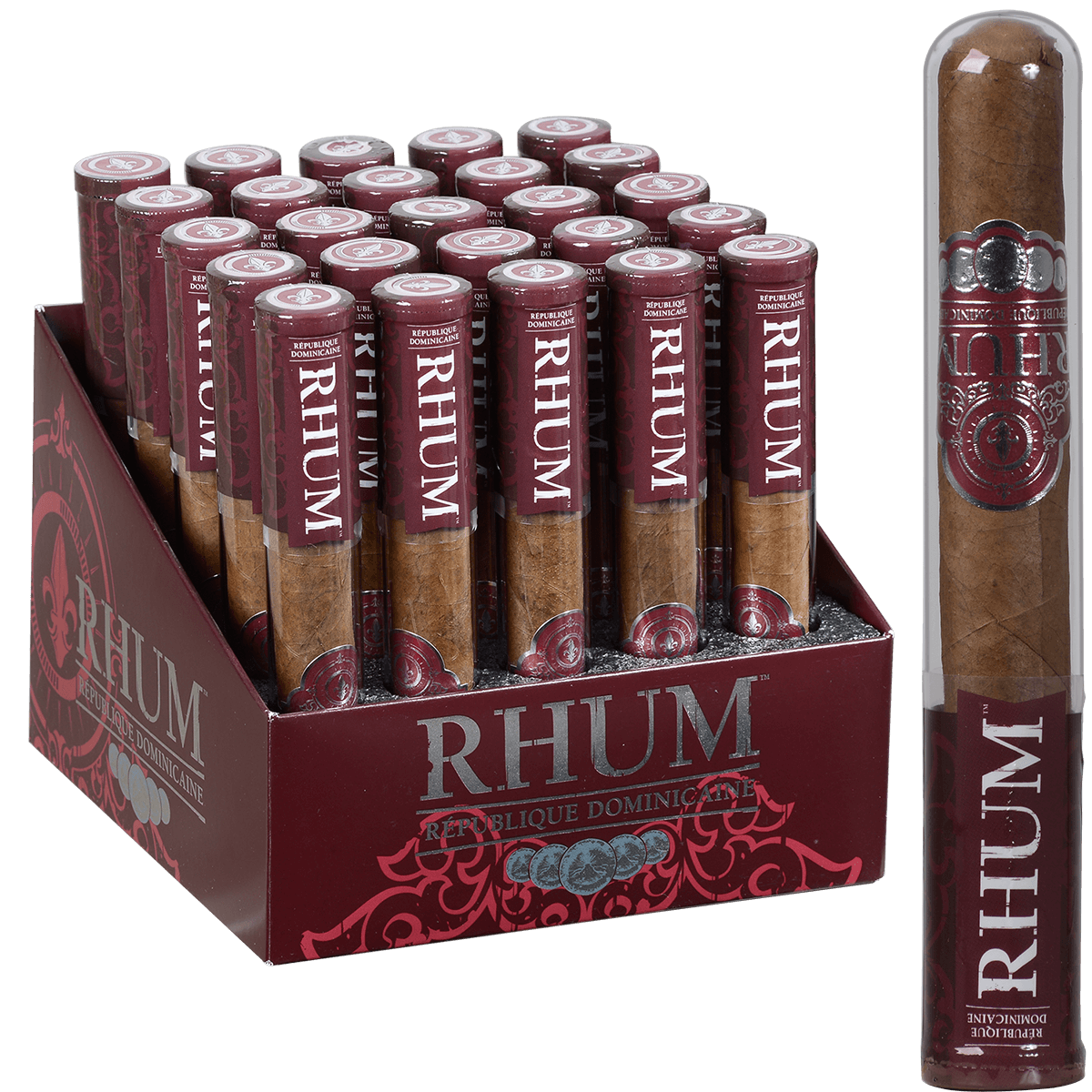 Rhum 650 Glass Tubes 25 Ct. Upright Display 6.00X50
