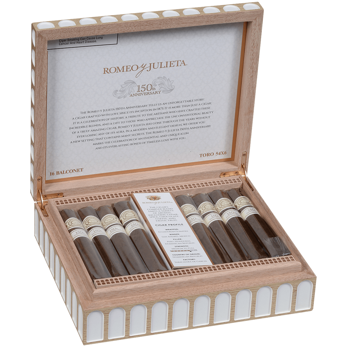 Romeo Y Julieta 150Th Anniversary Balconet 16 Ct. Box 6.00X54