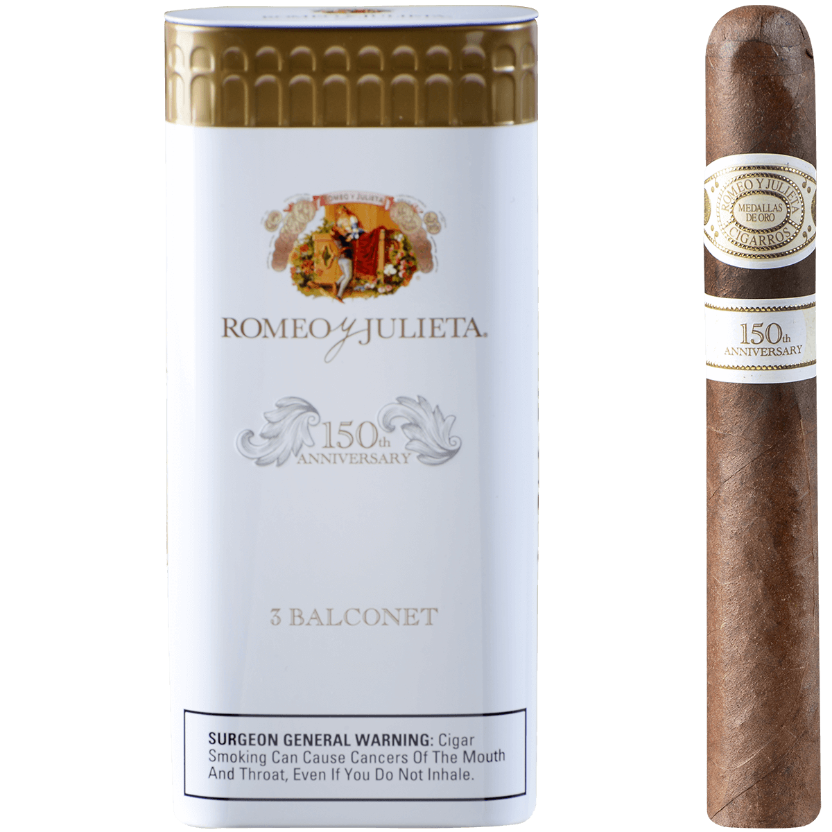 Romeo Y Julieta 150Th Anniversary Balconet 12/3 Tin Display 6.00X54