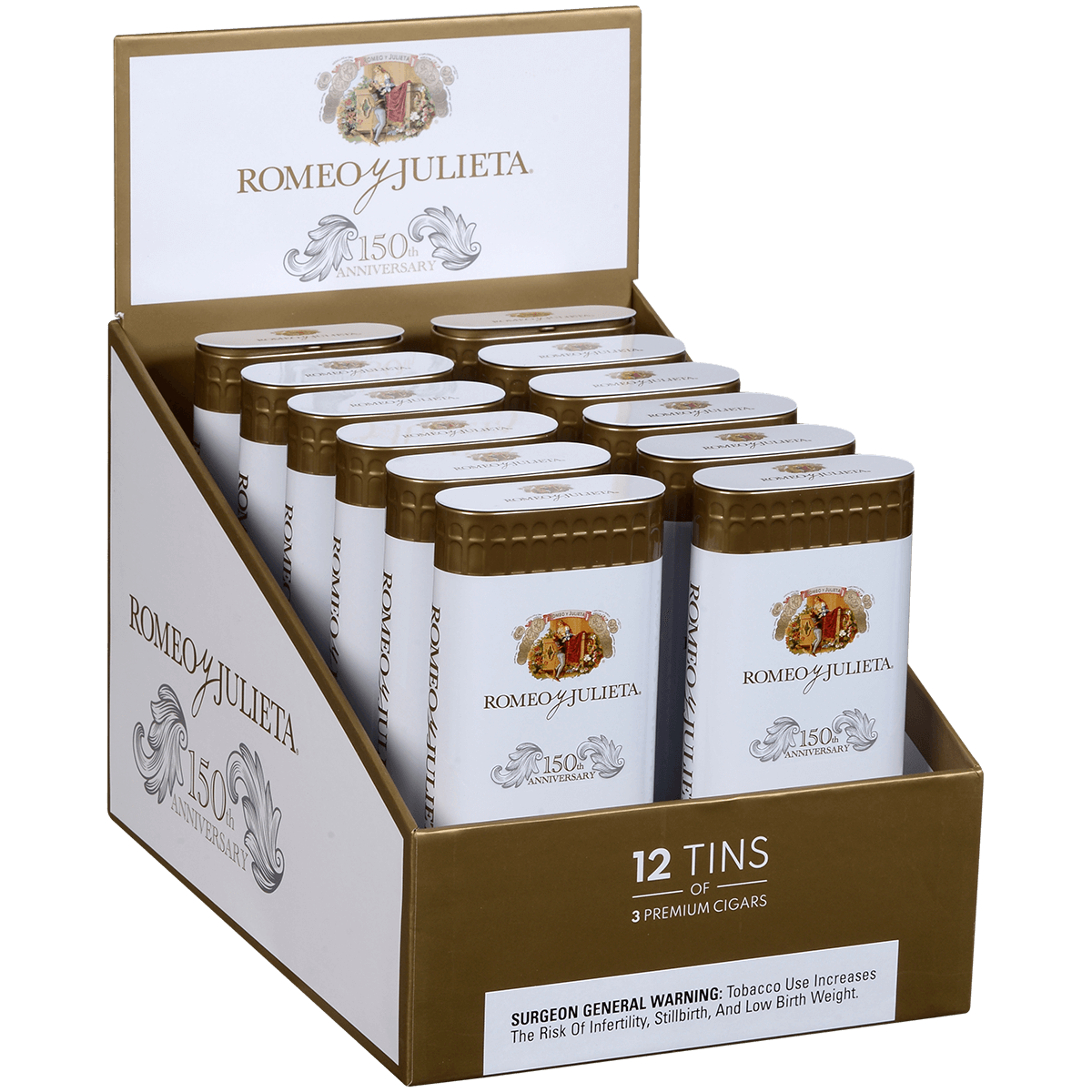 Romeo Y Julieta 150Th Anniversary Balconet 12/3 Tin Display 6.00X54