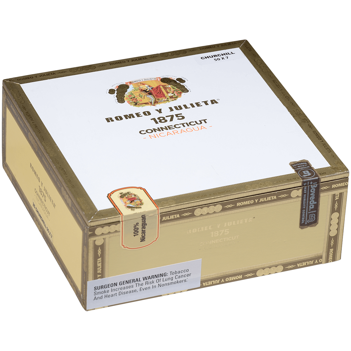 Romeo Y Julieta 1875 Connecticut Nicaragua Churchill 25 Ct. Box 7.00X50