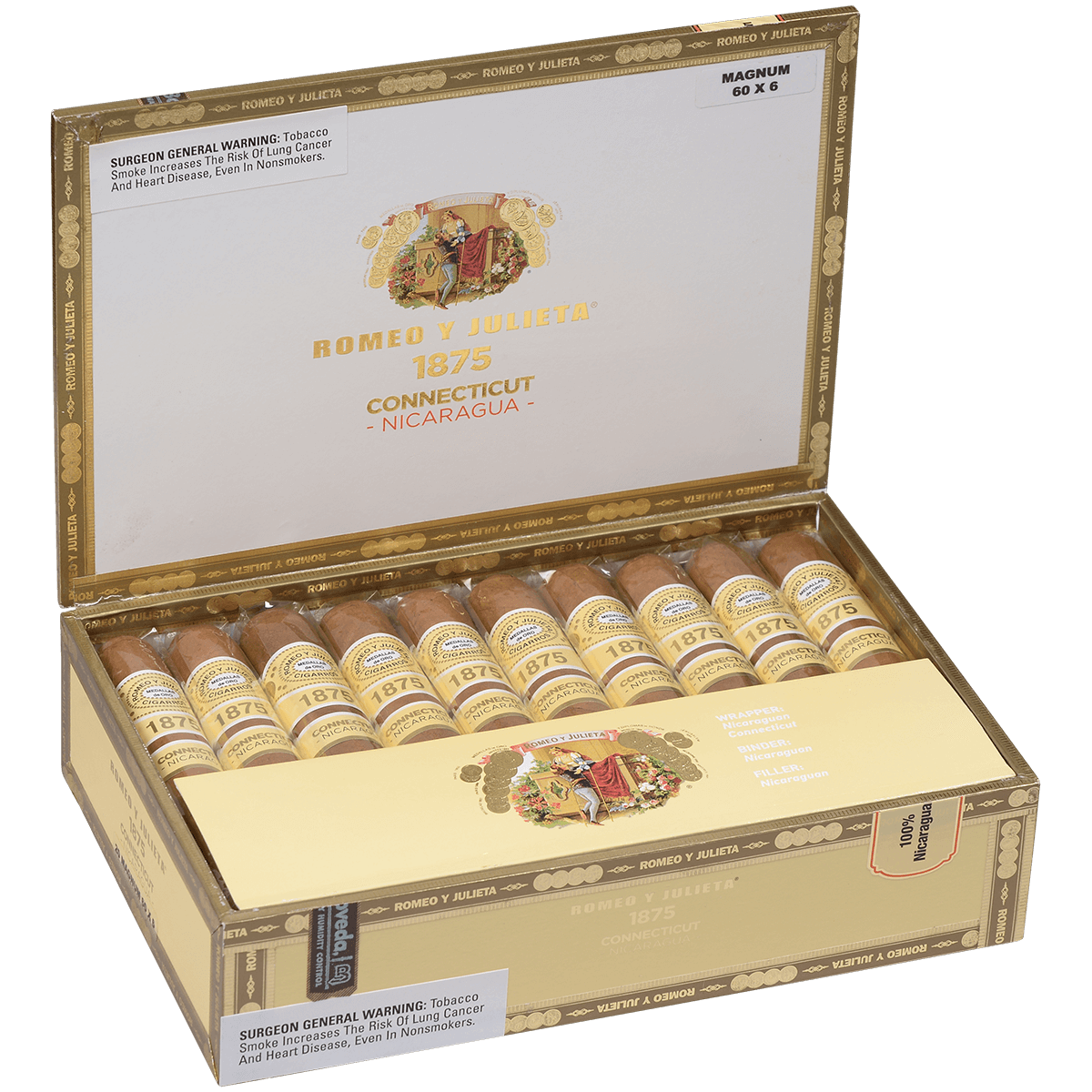 Romeo Y Julieta 1875 Connecticut Nicaragua Magnum 20 Ct. Box 6.00X60