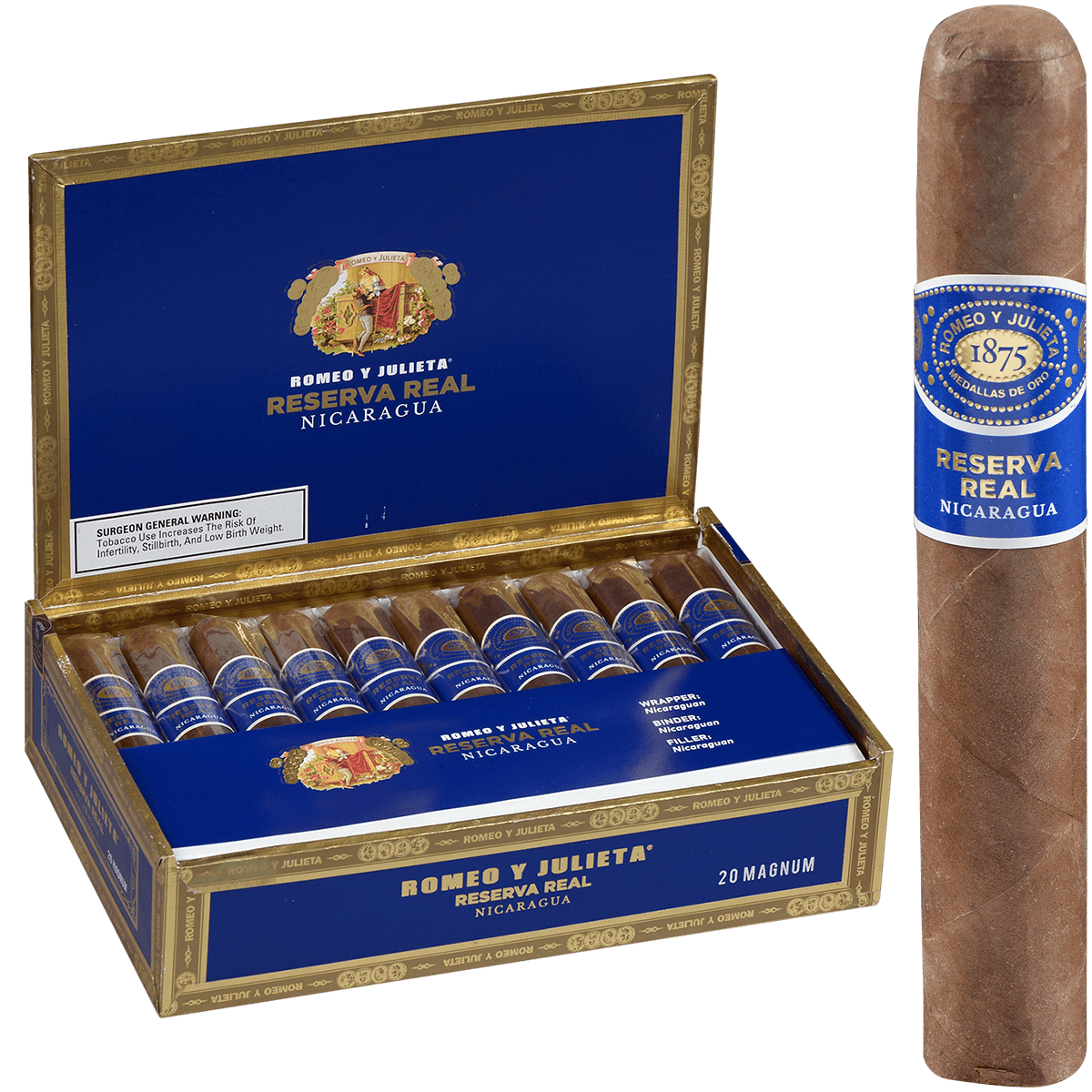 Romeo Y Julieta Reserva Real Nicaragua Magnum 20 Ct. Box 6.00X60