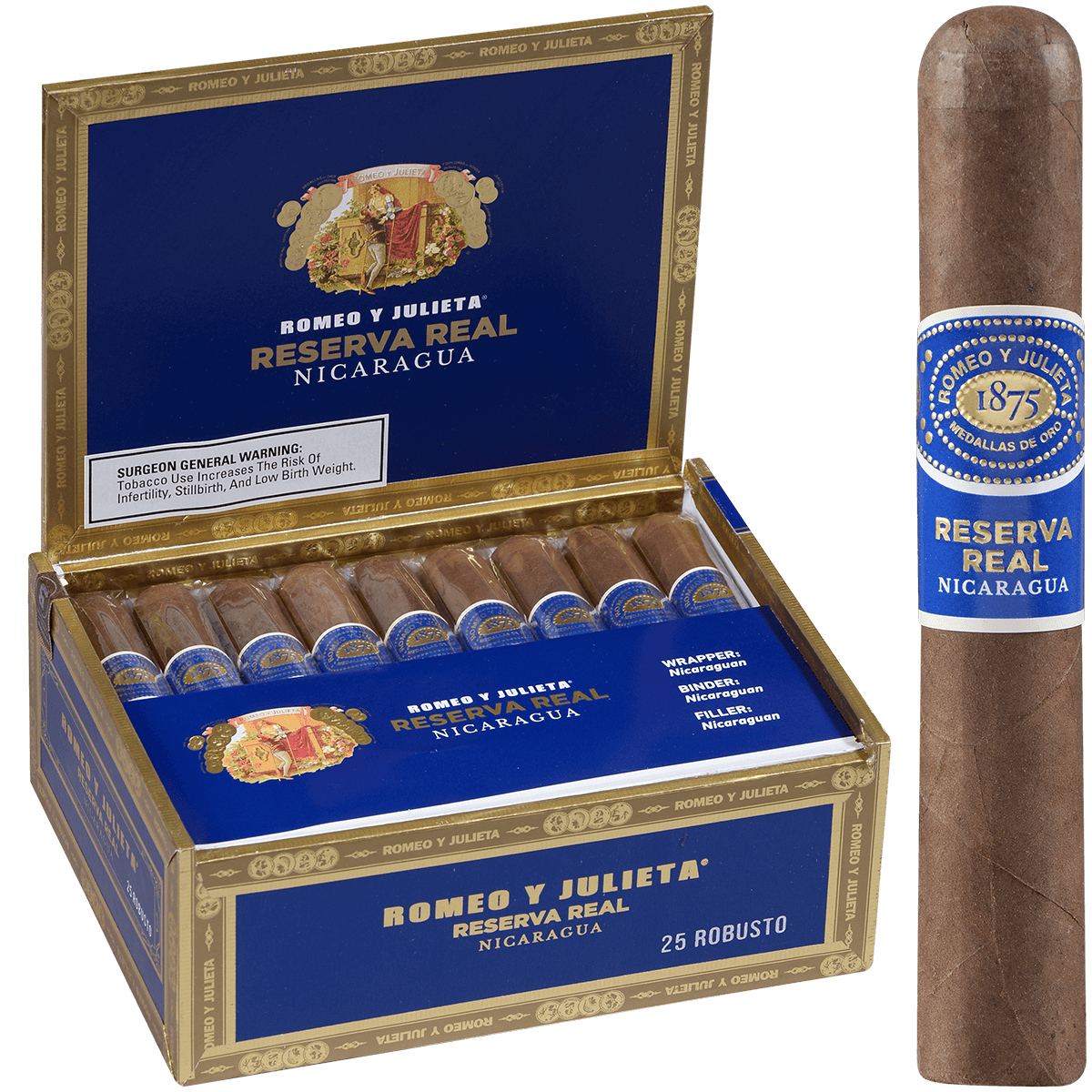 Romeo Y Julieta Reserva Real Nicaragua Robusto 25 Ct. Box 5.00X51