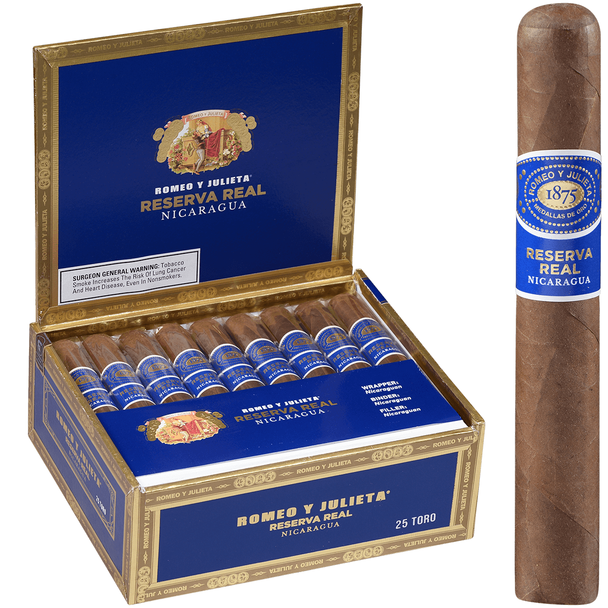 Romeo Y Julieta Reserva Real Nicaragua Toro 25 Ct. Box 6.00X54