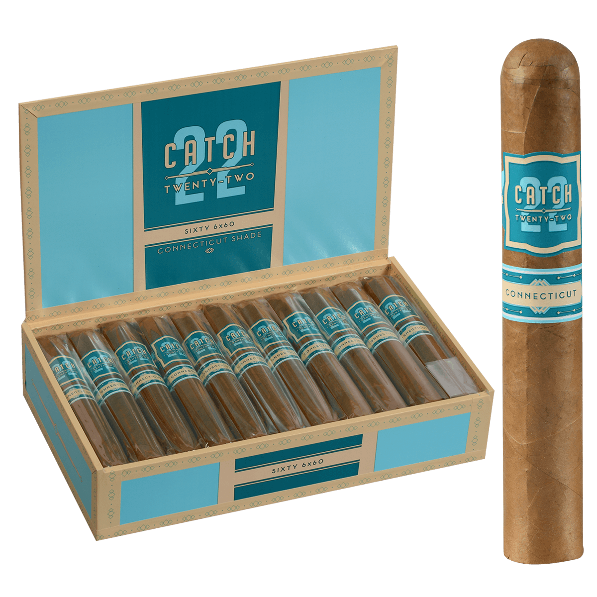 Catch 22 Connecticut By Rocky Patel Sixty 22 Ct. Box 6.00X60
