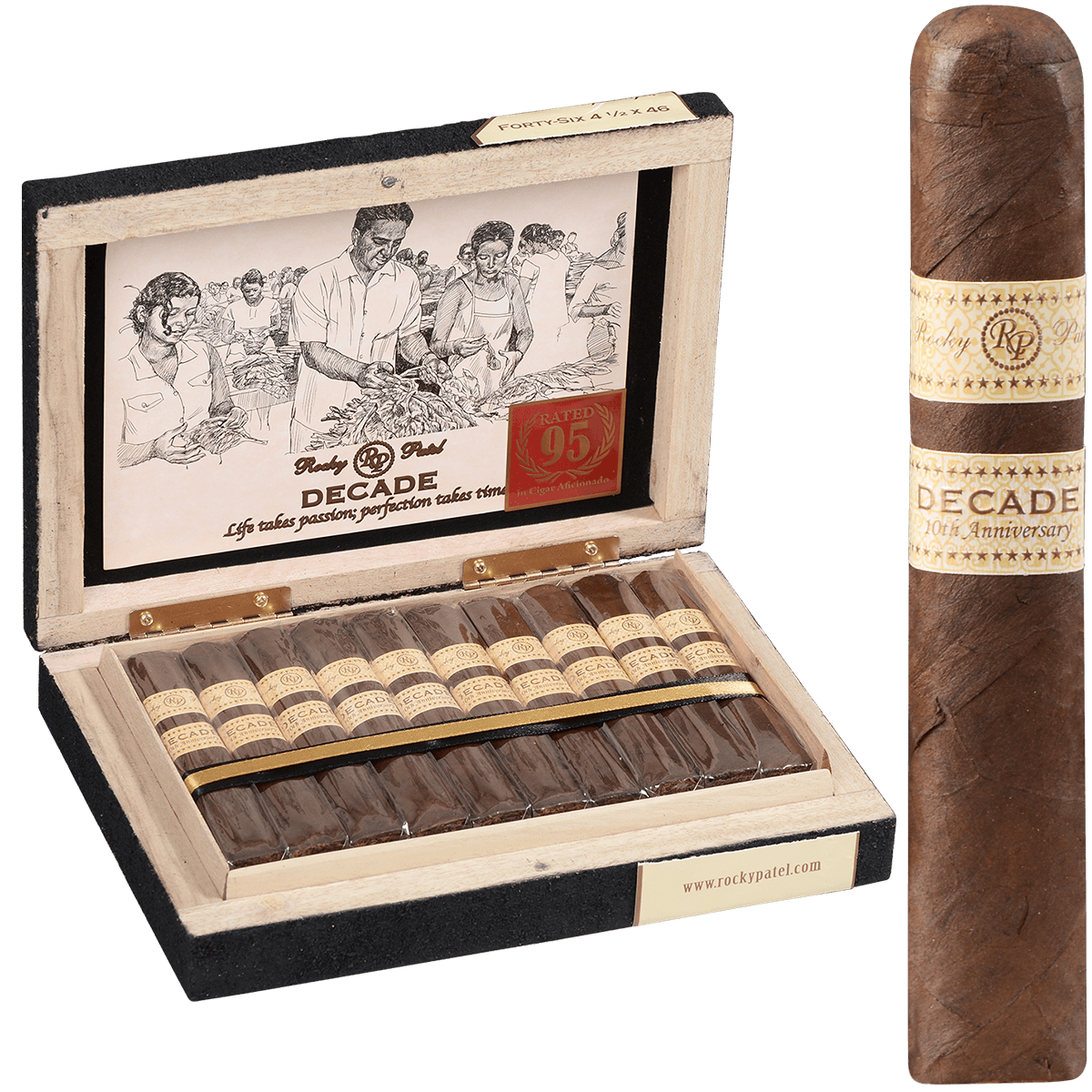 Rocky Patel Decade Box-Pressed The Forty-Six 20 Ct. Box 4.50X46