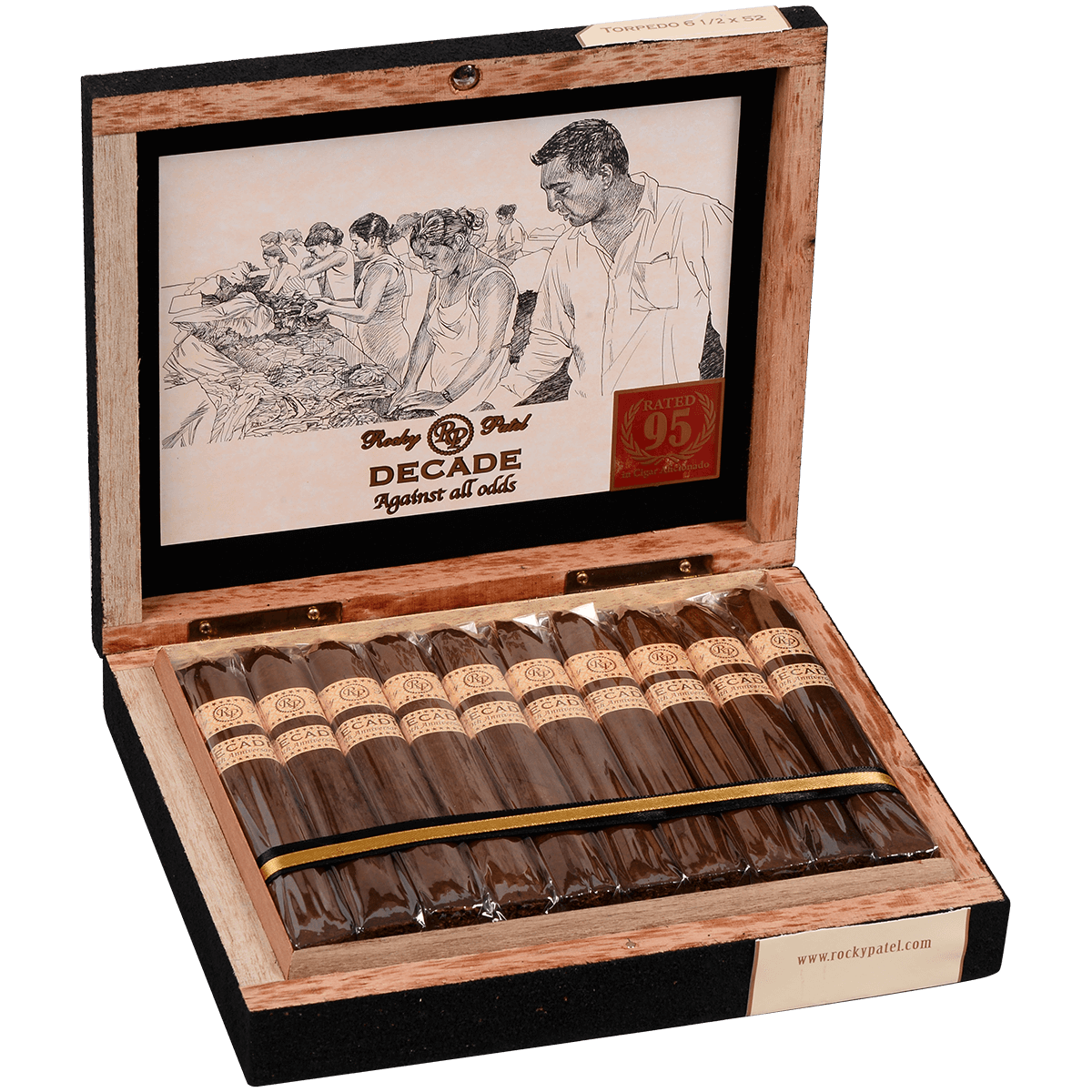 Rocky Patel Decade Box-Pressed Torpedo 20 Ct. Box 6.50X52